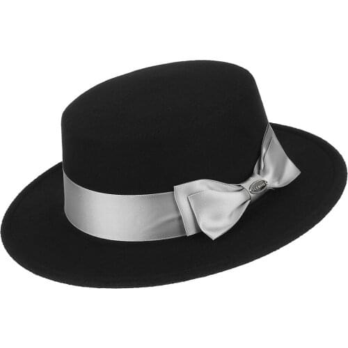Womens Bowknot Fedoras Hat Female Party Church Banquet Cap Ladies Short Eave Elegant Fashion All-match Spring Autumn Hats H7198