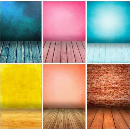 SHUOZHIKE Vintage Gradient Photography Backdrops Props Brick Wall Wooden Floor Baby Portrait Photo Backgrounds 210125MB-05