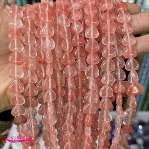 Synthesis Red Crystal Stone Loose Beads High Quality 10mm Smooth Heart Shape DIY Gem Jewelry Accessories 38Pcs a3589