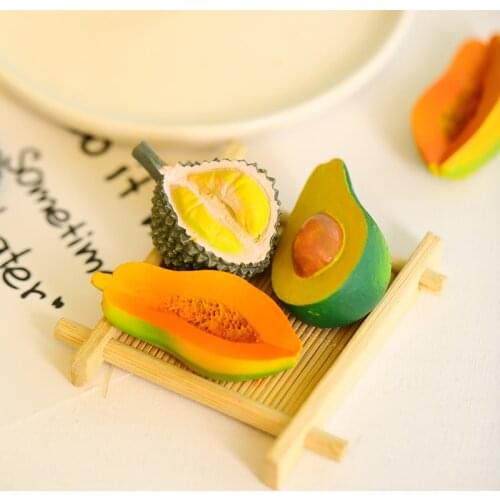 Creative magnet refrigerator cartoon lovely 3d simulation fruit papaya durian avocado magnet decoration magnet home decoration