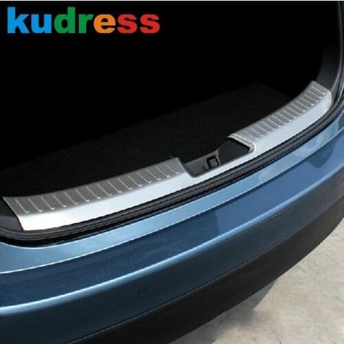 Inner Rear Trunk Bumper Cover Trim For Mazda 3 Axela 2014 2015 Stainless Steel Tailgate Sill Plate Threshold Car Accessories