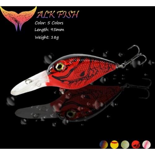 WALK FISH 1PCS 95mm/18g Crankbait Fishing Lures Wobblers Floating Isca Artificial Lures Dive 3-5M Swimbait Minnow Fishing Tackle