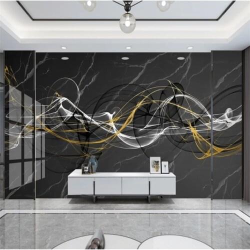 Wellyu Custom wallpaper 3d gray marble pattern abstract line smoke TV background living room bedroom background wallpaper