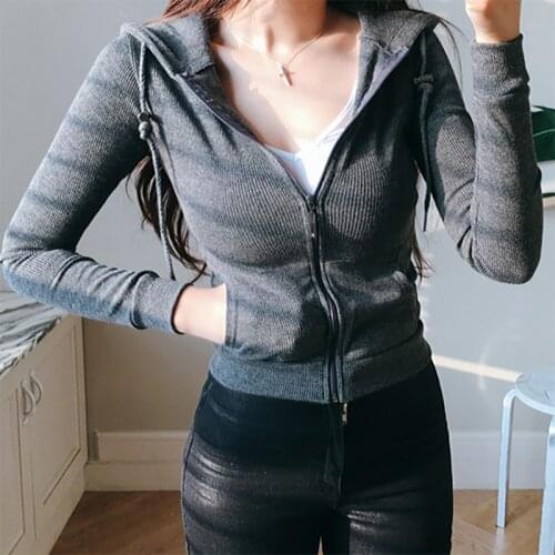 Women Skinny Short Hoodies Women Sweatshirt Spring And Autumn Casual Tops