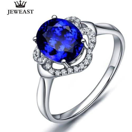 LSZB Natural tanzanite 18K Pure Gold 2020 New Hot Selling Top Ring Women Ring For Ladies Woman Genuine Jewelry