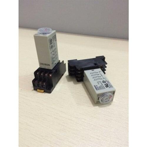 1 Set Mini Time Relay H3Y-4 14 Pin 5A 0-5/10/30/60s Power On Delay Timer + PYF14A Socket Base 12VDC 24VDC 110VAC 220VAC