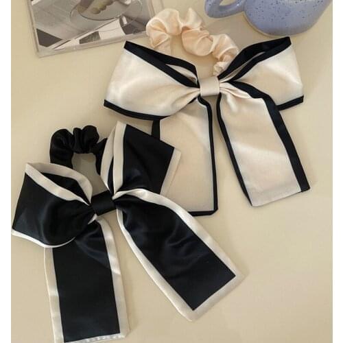 1PC New Women Scrunchie Ribbon Elastic Hair Bands Bow Scarf Printing Head Band for Girls Ladies Hair Ropes Ties Hair Accessories