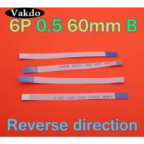 50pcs/lot Type b 60mm FFC FPC 6pin 0.5 pitch Flat Ribbon Flex Cable 6 pins 20624 AWM 80C VW-1 60V Power Button