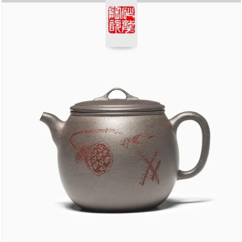 225ml Yixing original mine purple mud tea pot master all hand-ching Kung Fu tea kettle custom gift Zisha teapot