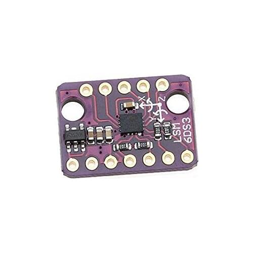 1.71 V to 5 V LSM6DS3 SPI/I2C 3 Axis Accelerometer 3 Axis Gyroscope 6 Axis Inertial Breakout Board Embedded temperature sensor