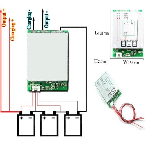 3S 100A Li-ion Lithium Battery Pack Balance Charger Protection Board 18650 BMS EL162