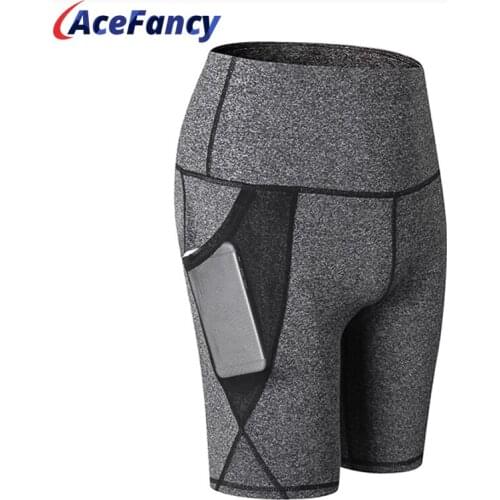 Acefancy Womens Sport Shorts Slim Yoga Short Energy Women Gym Shorts Tight 61101 Pocket Jogging Running Fitness Yoga Shorts