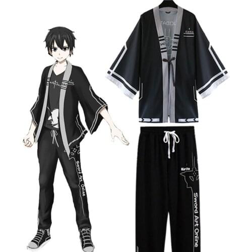 Anime Demon Slayer Kimetsu no Yaiba Hashibira Inosuke Cosplay Cloak Unisex Chiffon Kimono Casual Cape Lovers Homewear Pants