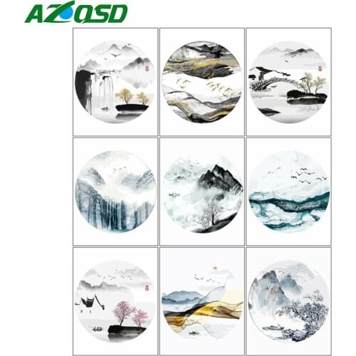 AZQSD Diy Frame Paint By Number Mountain Acrylic Unique Gift Oil Painting By Numbers On Canvas Scenery Kits Modern Wall Art