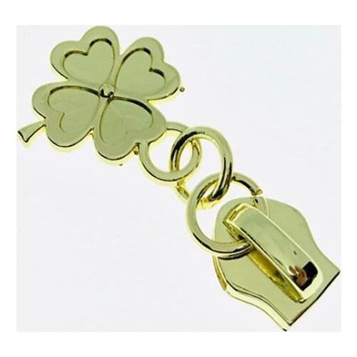 20 Pieces 23*20 MM Handbag Slider Luggage Accessories Zinc Alloy Nylon Zipper Pull Four-Leaf Clover Puller Tab Sliders