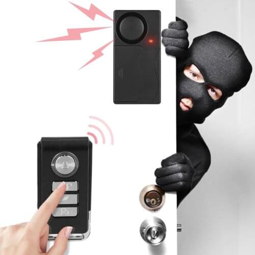 Wireless Vibration Alarm Remote Control Security Burglar Alarm for Door Window Bicycle