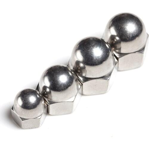 1-20Pcs DIN1587 304 Stainless Steel Acorn Nuts Decorative Cover Semicircle Cap Nut M3 M4 M5 M6 M8 M10 M12 M14 M16 M20