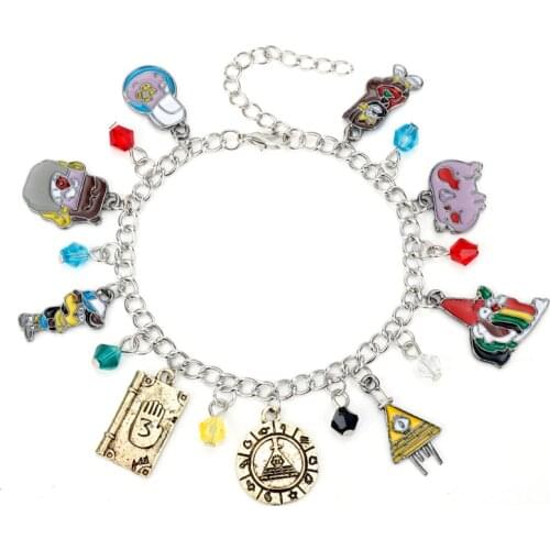 Dongsheng Anime Bracelet Cute Dipper And Mabel Figure Charm Bracelets Cosplay Crystal for Women Girl Jewelry -25