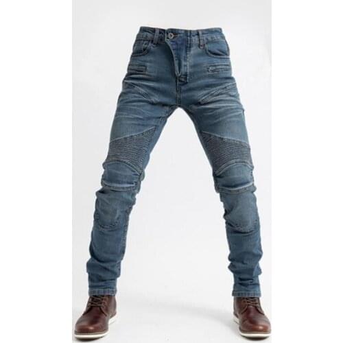 Men Trendy Jeans Casual Denim Pants Slim Patchwork Locomotive Cycling pants Streetwear Mens Riding Trousers Man Clothing XXXL