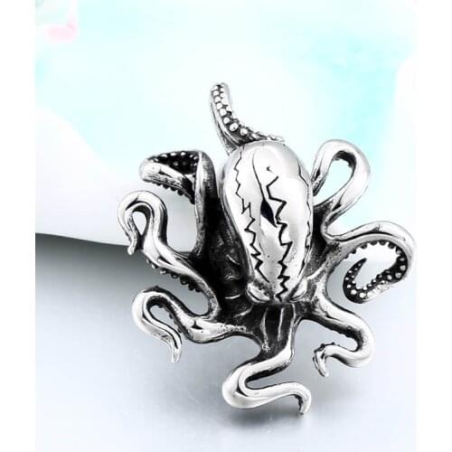 European movie Pirates of the Caribbean Octopus pendant Retro Stainless steel Necklace Biker animal Jewelry