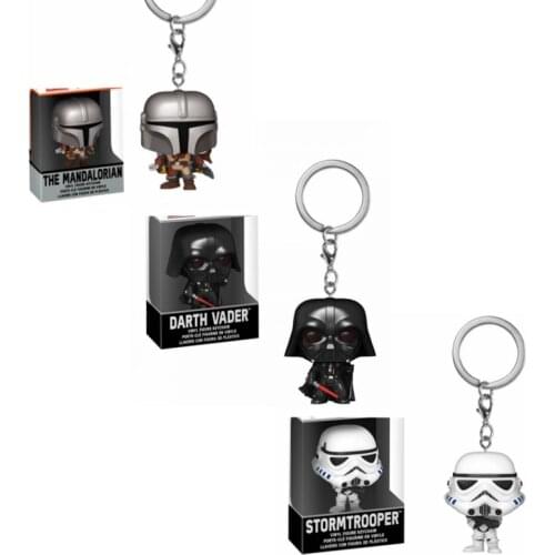 Stsr Wars White Pawns Mandalorian Darth Vader Keychain PVC Action Figure Collection Model Toys For Children
