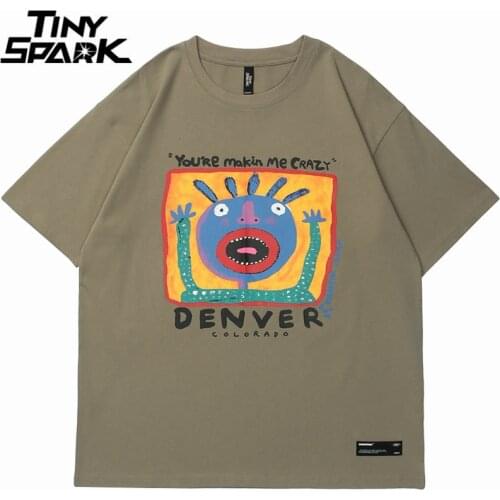 Hip Hop Streetwear Tshirt Painting Letter Print T Shirt 2021 Men Harajuku Cotton Casual T-Shirt Summer Short Sleeve Tops Tees