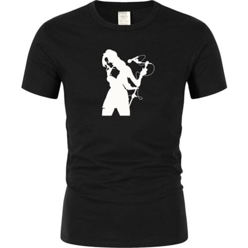 Short sleeve T-shirt printing funny creative microphone music singer mens T-shirt cotton