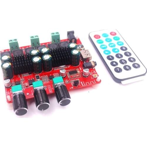 HiFi TPA3116 Subwoofer Bluetooth 4.2 Amplifier 2.1 Channel Stereo Digital Audio Power Amplifiers Board 50W*2+100W FM Radio USB