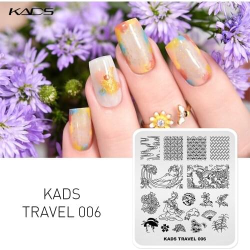 KADS Travel 006 pattern nail stamp templates nail art stamping Plate Image Template Tools For printing DIY Manicure Stencils