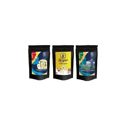 Bongardi Coffee 3x200g Local Set Brazilian Santos Ethiopian Intense Filter Coffee Machine Compatible