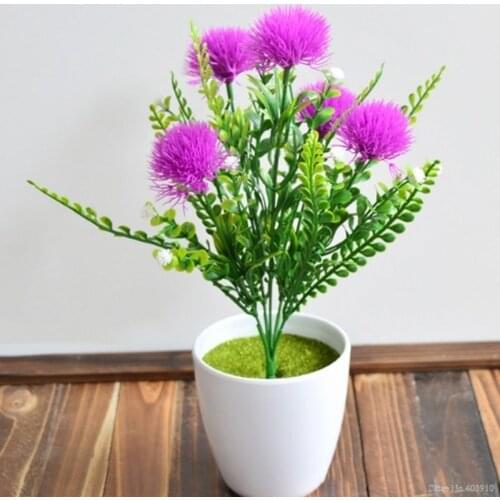 Colourful cute silk ball chrysanthemum flower fake artificial dandelion 5 heads/bouquet Outdoor garden decoration flower plant