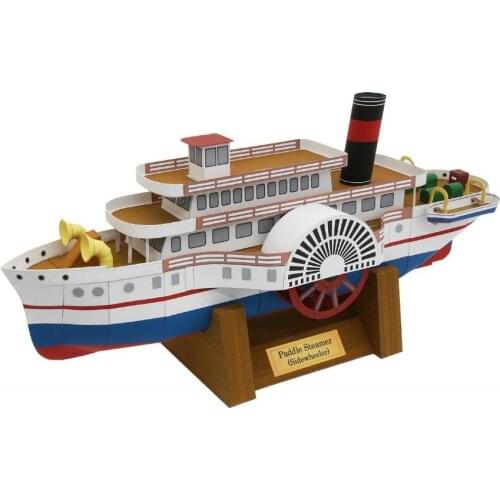 Paddle Steamer Boat Sidewheeler Ship DIY Handcraft Paper Model Kit Handmade Toy Puzzles