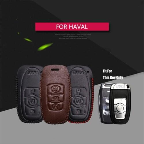 Best Sale Leather Flip Car Key Case Cover For Haval F7 H9 H6 F7X H2 Great Wall Key Holder Key Parts Skin Shell