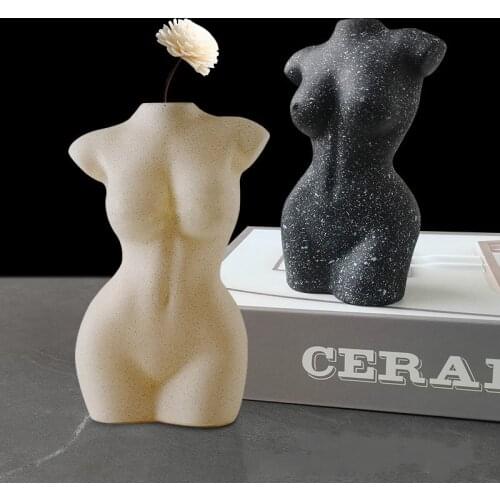 Small Vase Sexy Woman Body Dried Flower Simulation Flower Bouquet Resin Vase Flower Decoration Decoration Art Home Sculpture