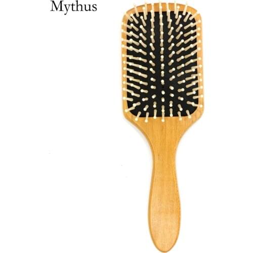 Mythus Antistatic Wooden Paddle Hair Brush For Hair Massage Big Cushion Airbag Detangle Hairbrush Scalp Hair Care Comb Y-998