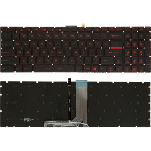 NEW US laptop keyboard For MSI GP62 GP72 GL62 LG72 GL72 GP62VR GP72MVR GL62M GL62MVR GL63 GL72M GL73 Red backlight keyboard