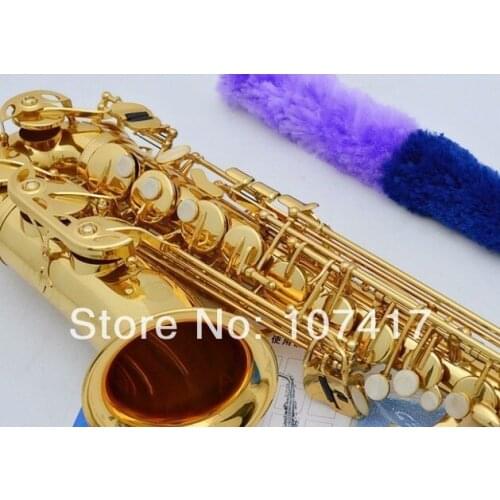 New Arrival Gold Lacquer Falling Tune E (f) Boquilha Sax Alto Genuine Brass Alto Saxophone Musical Instrument