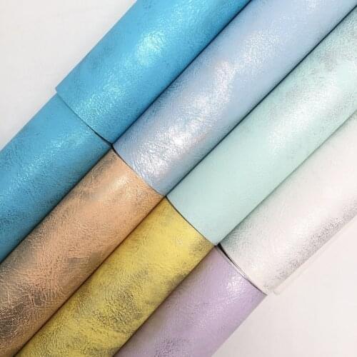 Onefly Wholesales Dropshipping Leather Supplier Metallic Faux Leather Fabric Two Tones Vinly Sheets For Bow DIY FZ117