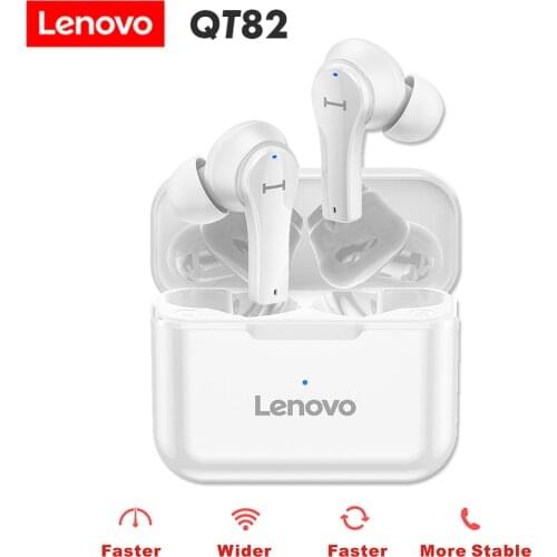 Original Lenovo QT82 TWS Wireless Earphones Touch Control Headset Bluetooth 5.0 Headphone Stereo Bass Wireless Earbuds With Mic