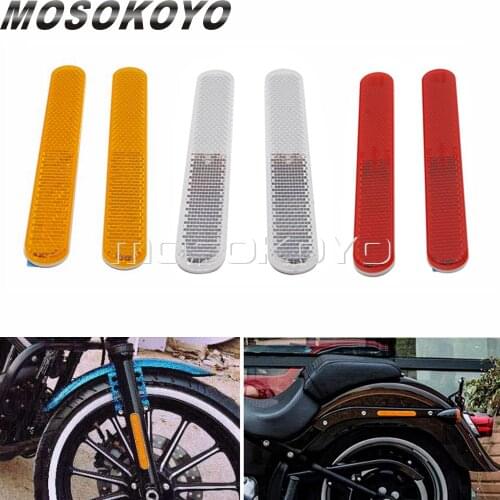 For Harley Motorcycle Plastic Front Fork Leg Reflector Reflective Sticker Universal Cars Trucks Safety Warning Fork Reflectors