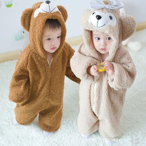 New Winter Kids Pyjamas Duffy Bear ShellieMay Onesies Pajamas Sleepwear Costumes Jumpsuits Baby Creeping Suit Plus Velvet Coat
