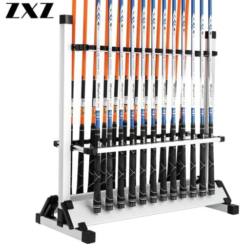 24/12 Slots Fishing Rod Rack Holder Aluminum Alloy Fishing Rod Pole Bracket Display Stand Organizer Fishing Tackle Support Mount
