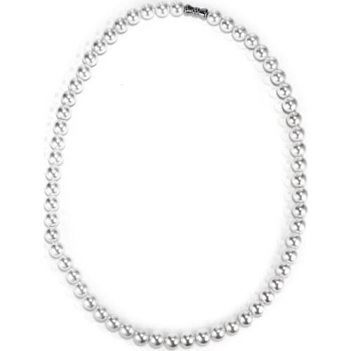 RIR Classic White Pearl Charm Necklace Exquisite White Beads Love Jewelry Necklace Elegant Bridesmaid Bridal Wedding Gifts