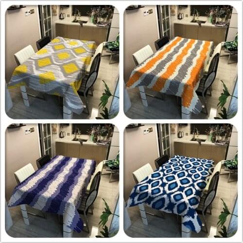 Geometry Print Table Cover For Home Tablecloths Rectangular Dining Decor Kitchen Item Living Room Table Decoration Waterproof