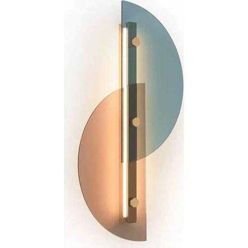 Modern Semicircular Glass Bedside Led Wall Lamp Living Room Dining Room Stair Aisle Wall Light Sconce Home Deco Surface mount