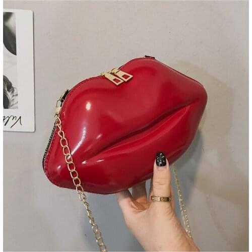 Luxury Designer Women Bags 2020 New Lip Print Womens Shoulder Bag Solid Zipper Messenger Bag Trend Brand Pure Color Handbag