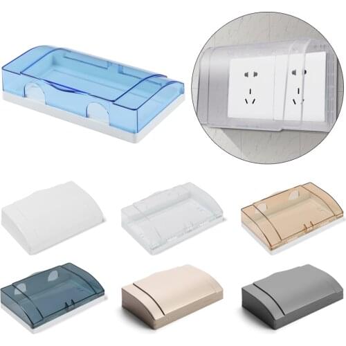 86 Type Double Socket Protector Electric Plug Cover Switch Protection Box Child Safety Box Waterproof Socket Box Bathroom Supply