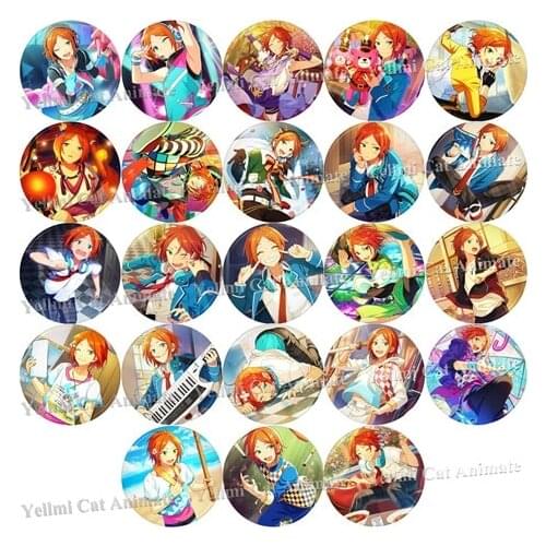 58mm Game ES badge Ensemble Stars cartoon idol 2wink Aoi Hinata Aoi Yuta Brooch Icons