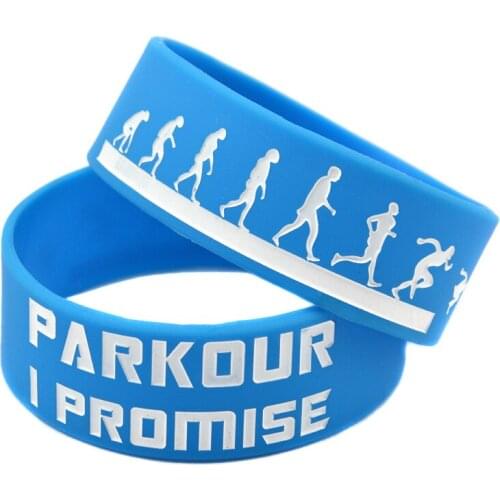 1PC Parkour I Promised Motivation Silicone Wristband 1 Inch Wide