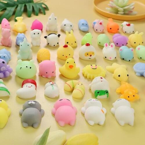 10-60 PCS Cute Squishies Mochi Anima Squishy Toys for Kids Mini Stress Relief Toys Favors for Birthday Gift Classroom Prize